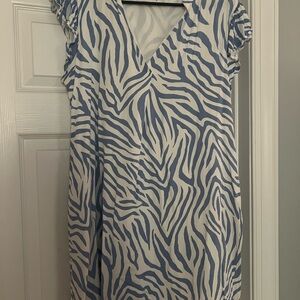 THML Blue and White Zebra Print Dress